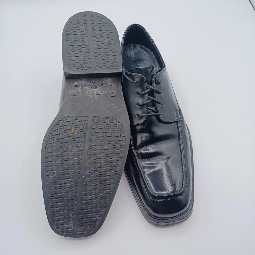 Cole Haan Waterproof Oxford Mens‎ 9.5 Black Good Square Toe Leather C02898
